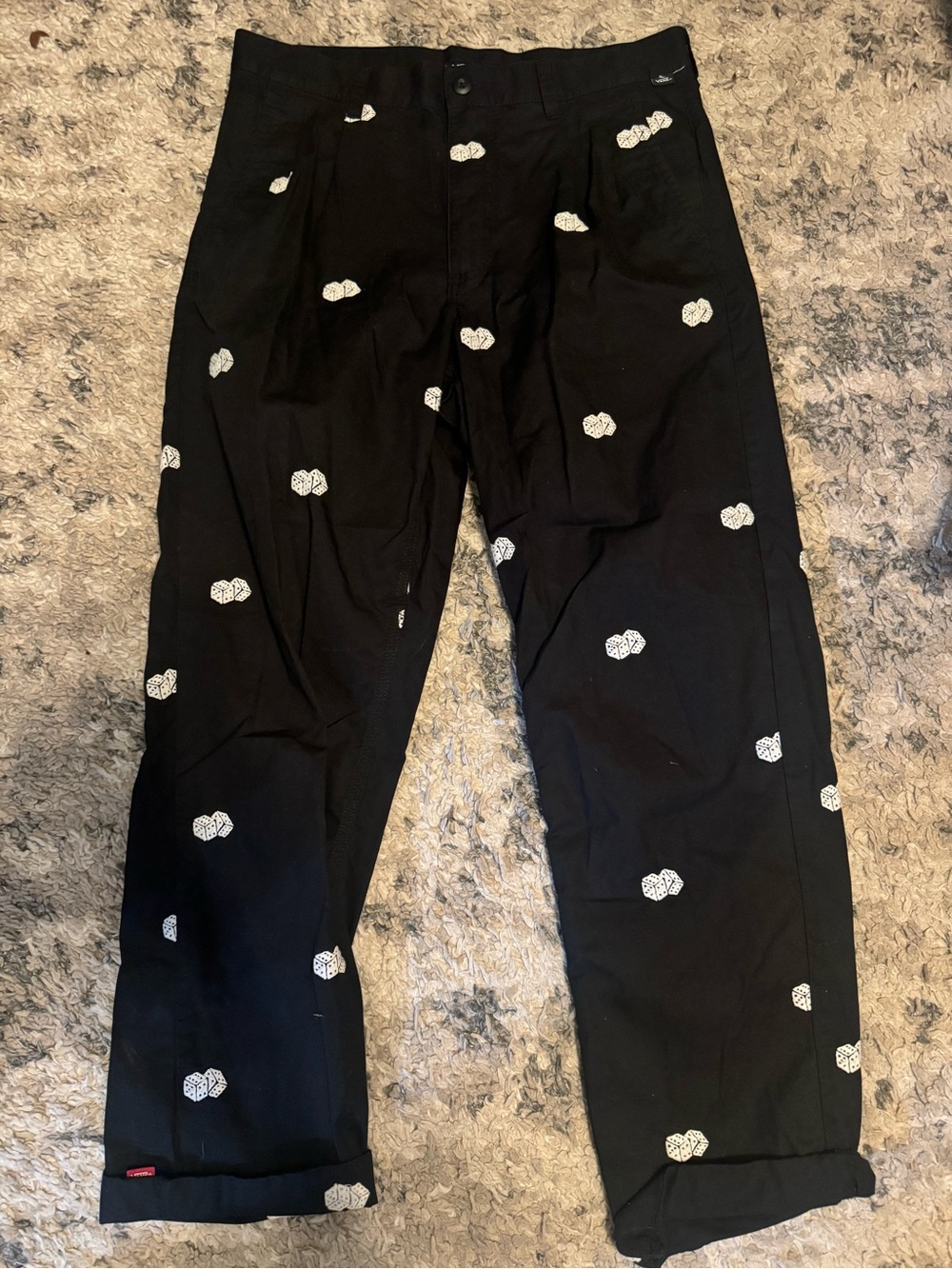 Vans Black Chino Pants with dice